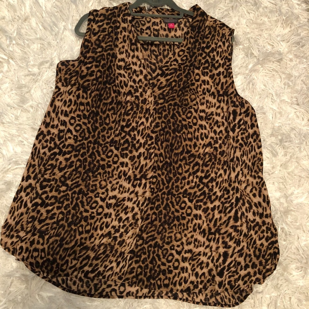 Vince Camuto Leopard Print Sleeveless Blouse